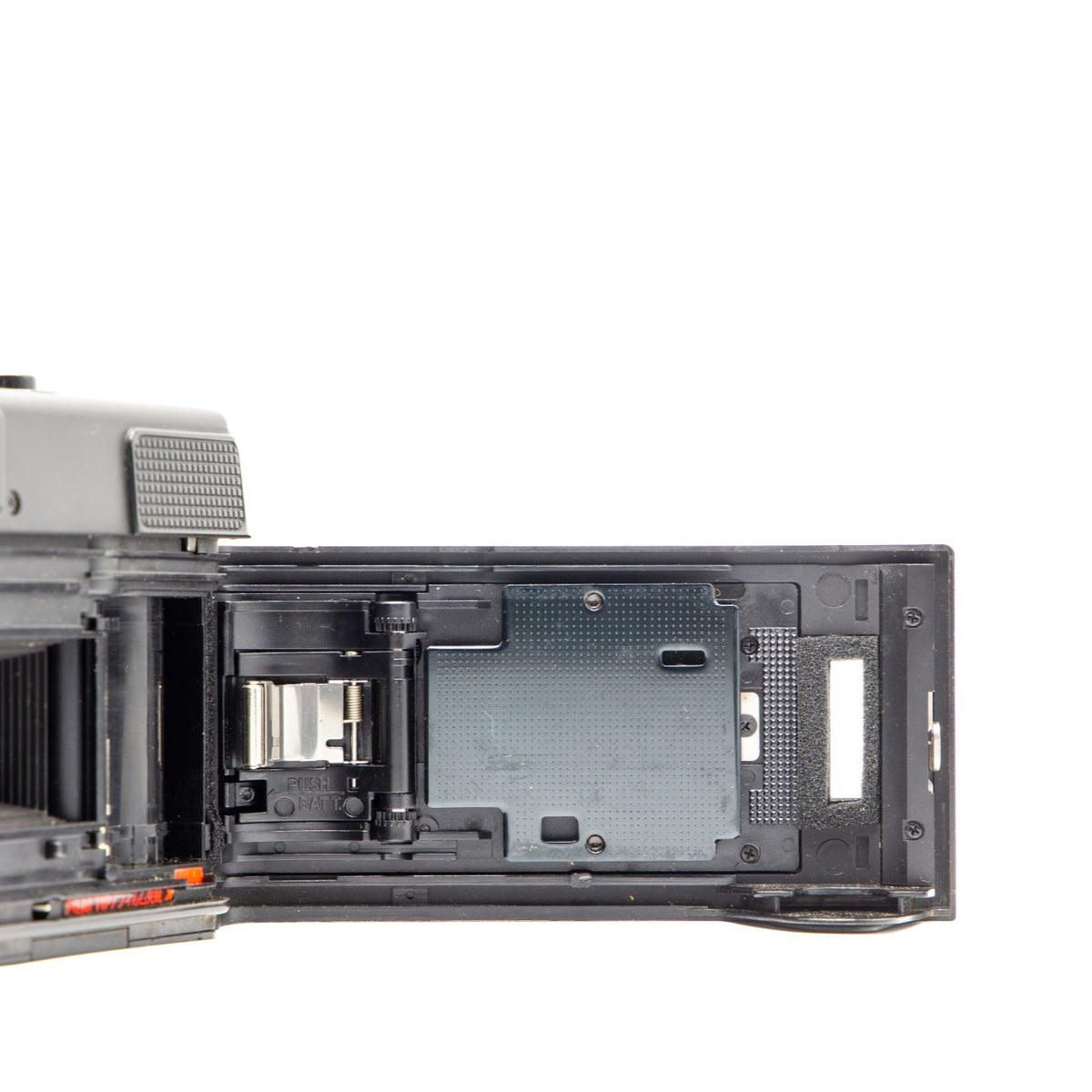 Nikon L35AD2 film chamber door internals, showing the 35mm film loading mechanism