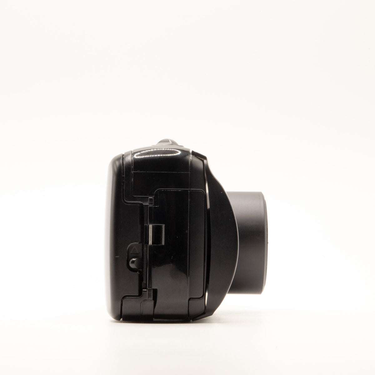 Opposite side view of the Olympus MJU Zoom 105 35mm camera body