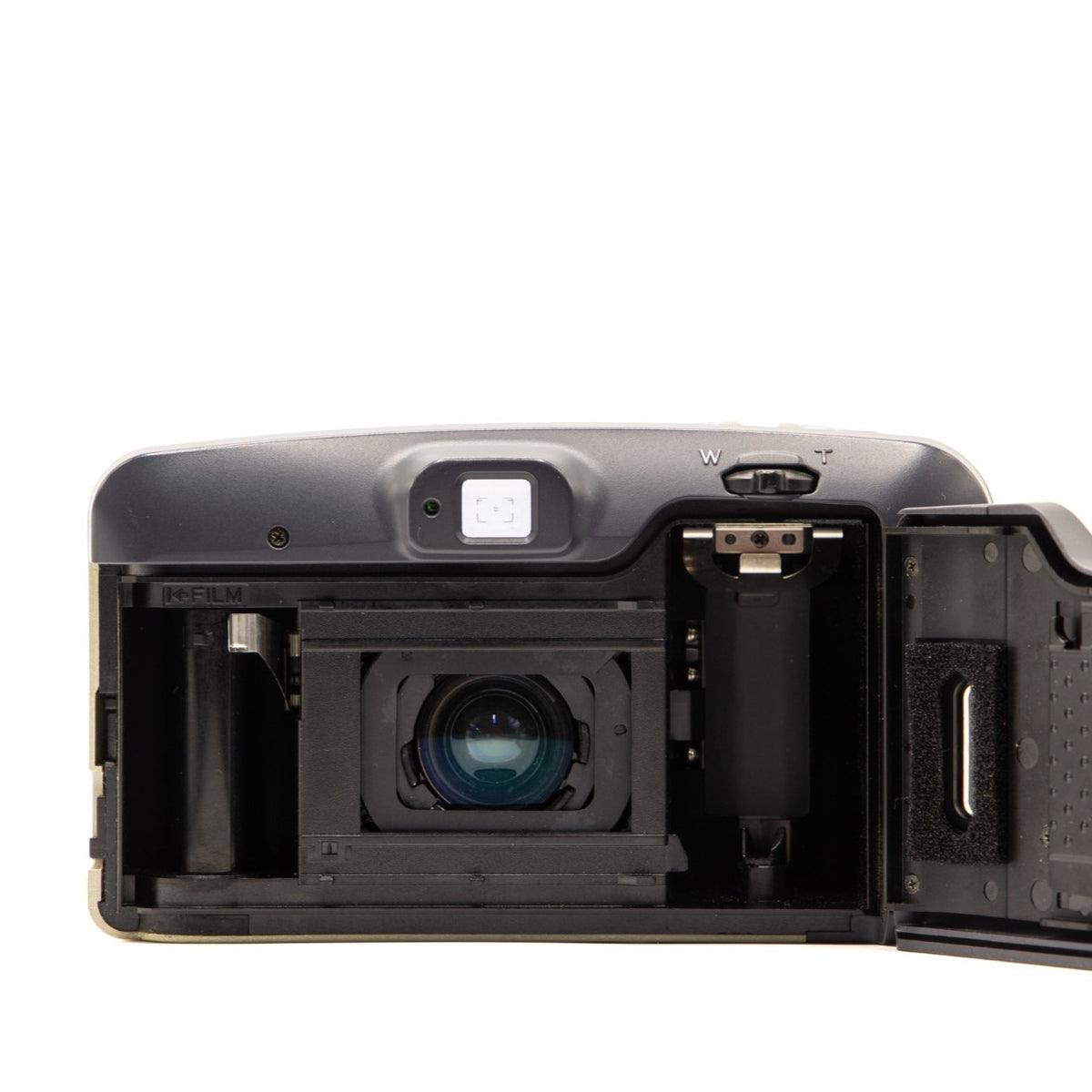 Internal view of the Yashica Zoomate 80 lens mechanism and mechanics – 35mm film camera close-up