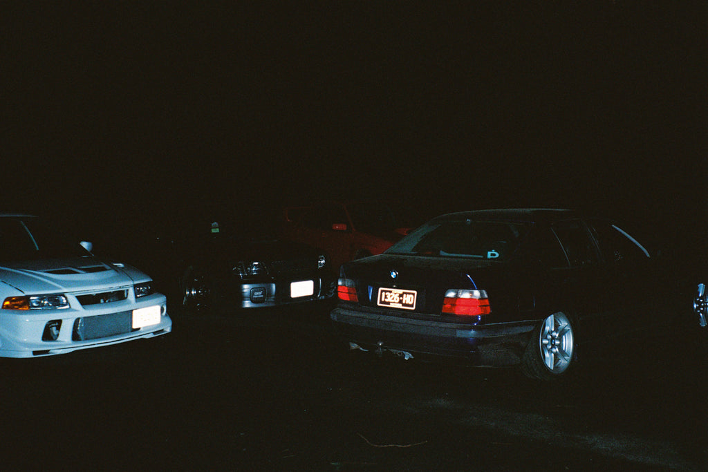 Cars parked up in the middle of the night