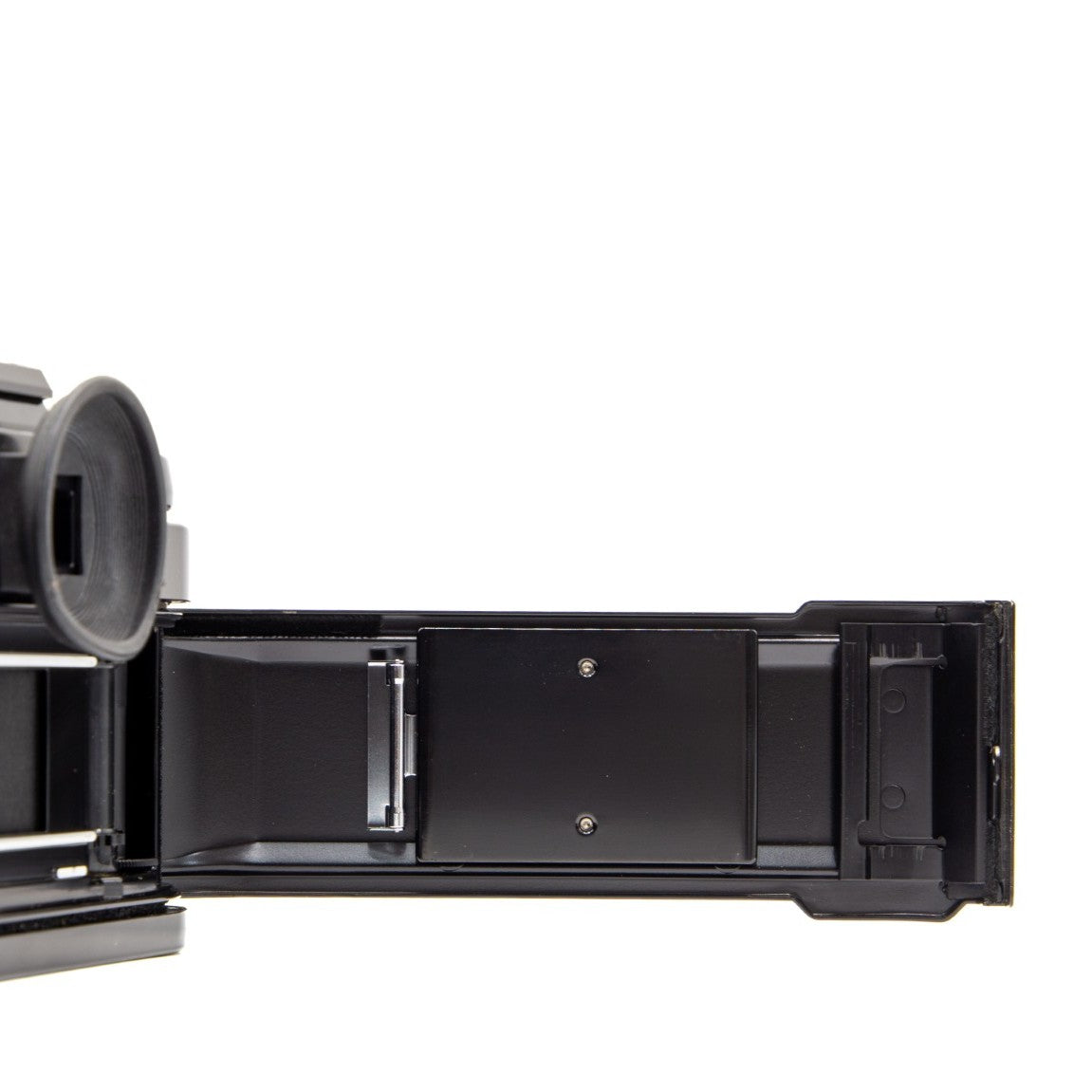 Canon AE-1 Program film chamber door internals, showing the 35mm film loading mechanism