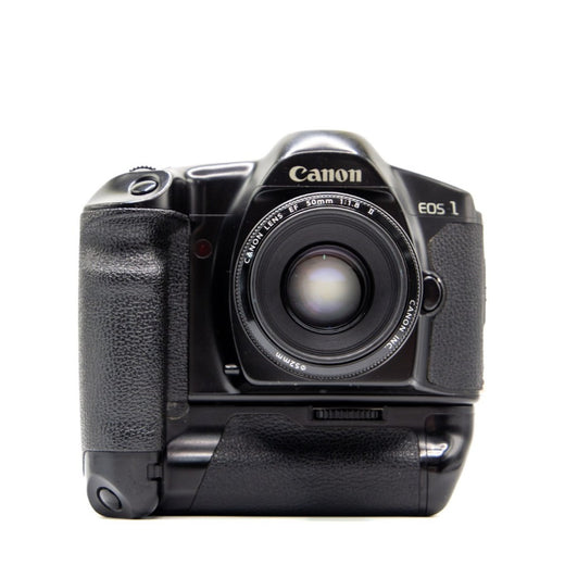 Canon EOS-1 35mm SLR Film Camera with EF 50mm f/1.8 II Lens & Power Drive Booster
