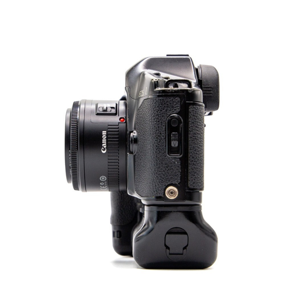 Canon EOS-1 35mm SLR Film Camera with EF 50mm f/1.8 II Lens & Power Drive Booster