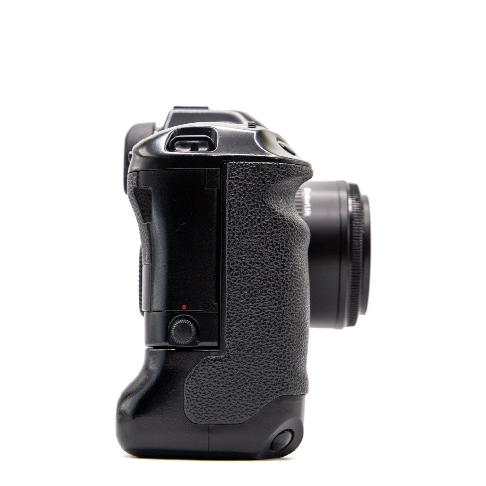 Side view of the Canon EOS-1 vintage 35mm SLR film camera body