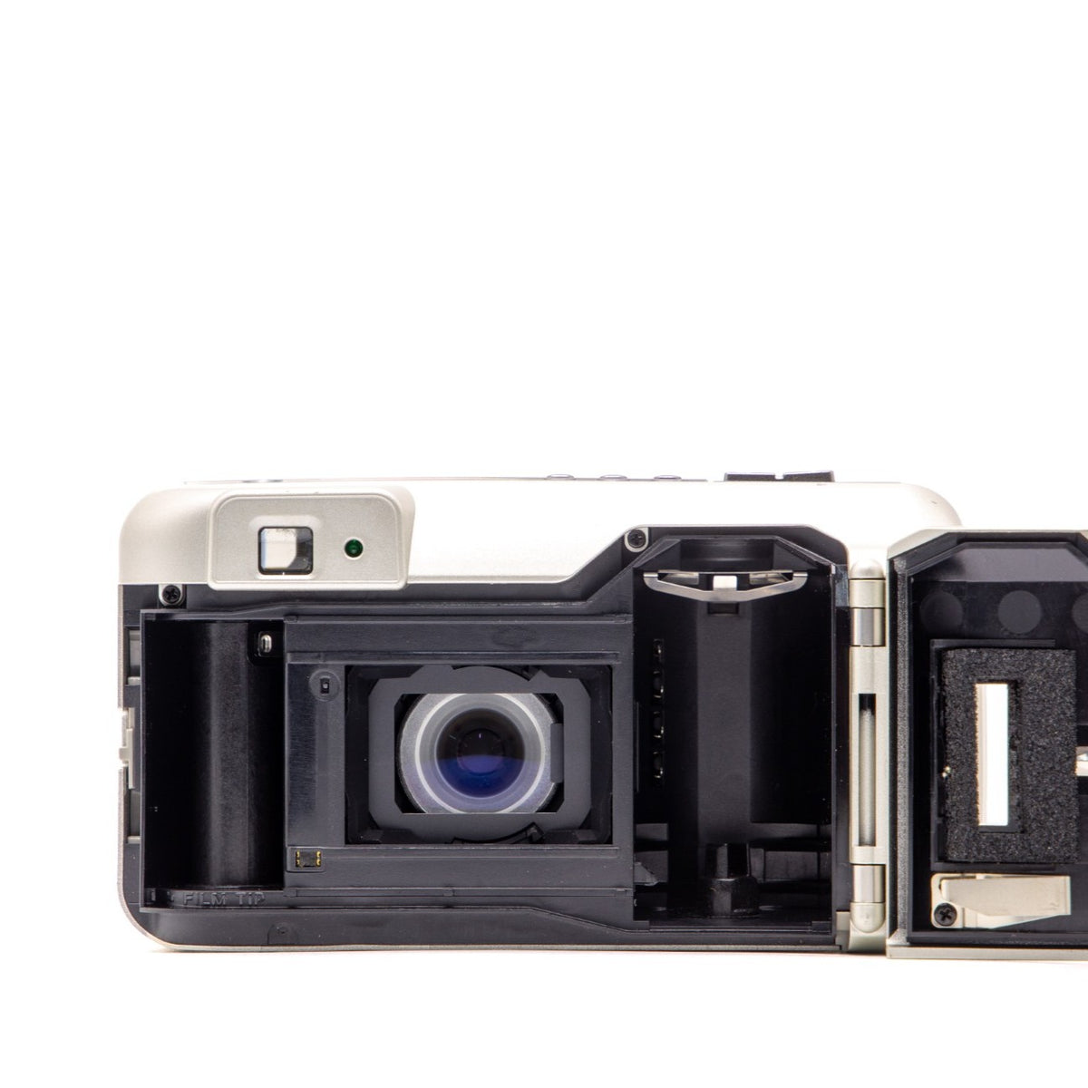 Internal view of the Konica Minolta Zoom 130C lens mechanism and mechanics – 35mm film camera close-up