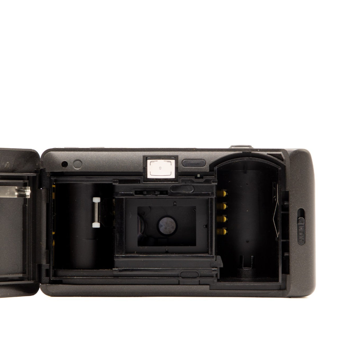Internal view of the Leica Mini lens mechanism and mechanics – 35mm film camera close-up