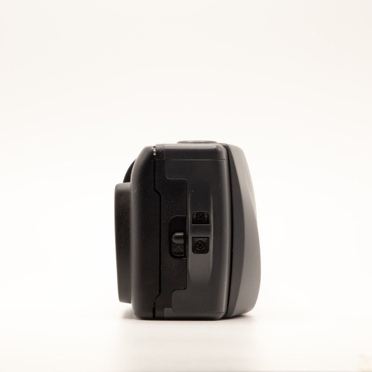 Opposite side view of the Olympus AF-10 Twin 35mm camera body