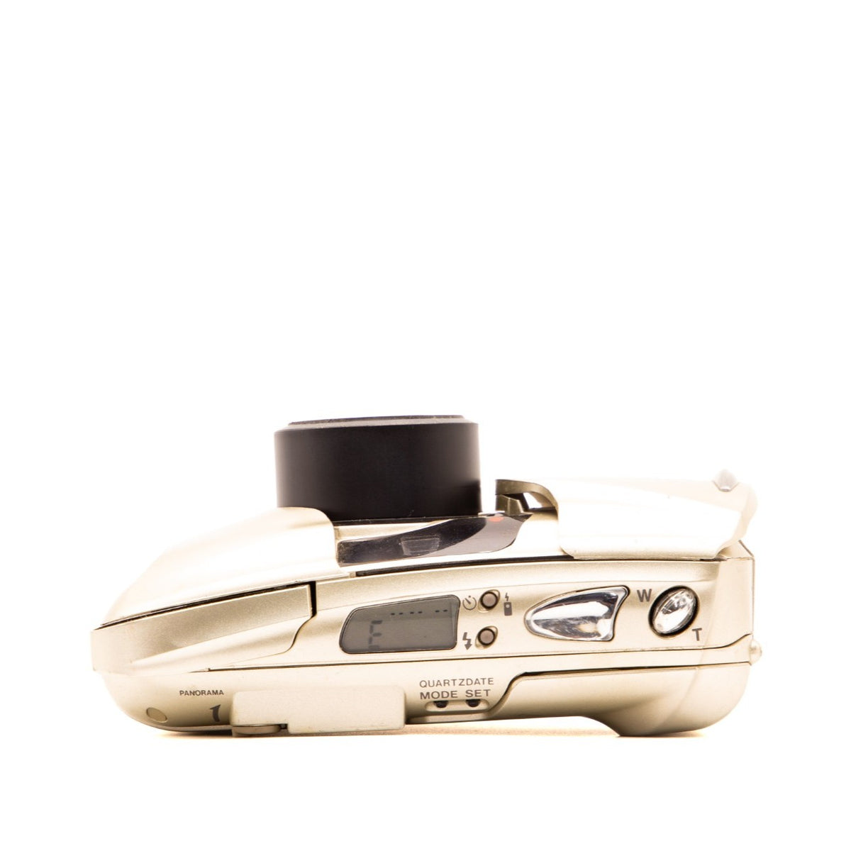 Opposite side view of the Olympus MJU II Zoom 35mm camera body