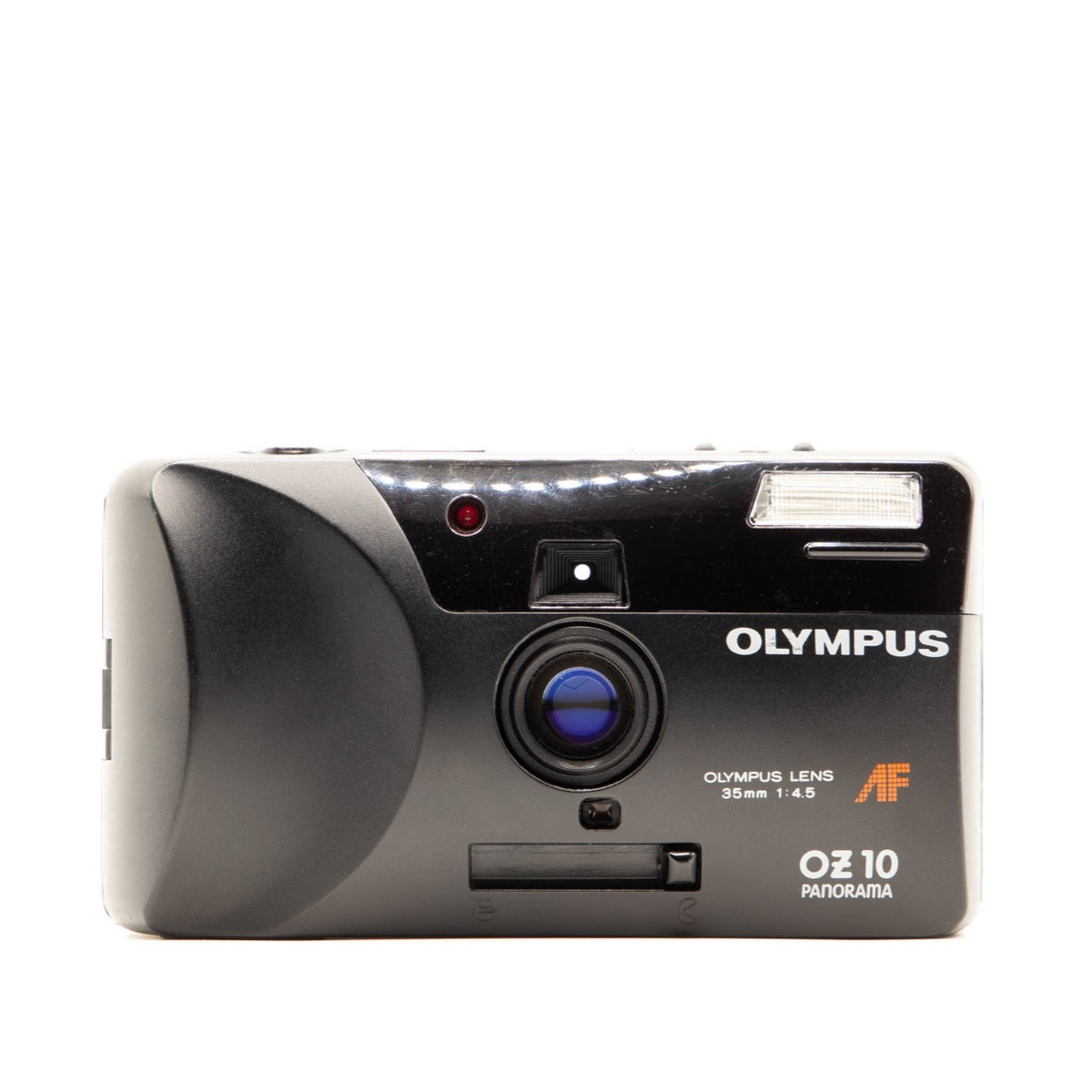 Olympus OZ 10 film camera on a white background