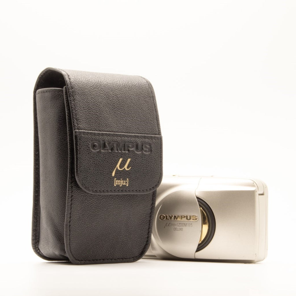 A leather film camera case for film cameras