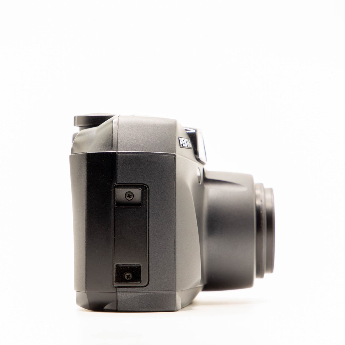 Opposite side view of the Pentax Espio 160 35mm camera body